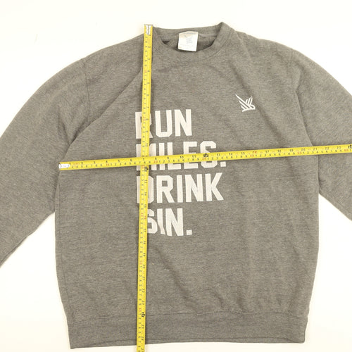 TMR Originals Women's Grey Cotton Blend Pullover Sweatshirt Size 16