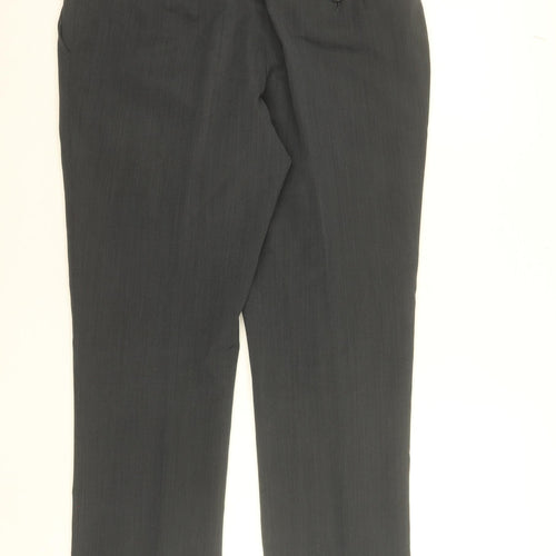 Next Men's Black Wool Blend Dress Trousers 34S Regular Fit