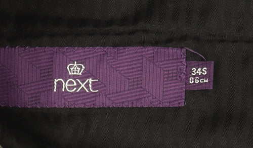 Next Men's Black Wool Blend Dress Trousers 34S Regular Fit