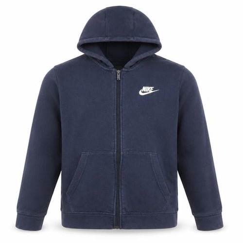 Nike Boys Blue Full Zip Hoodie Size M 137-147cm Cotton Blend