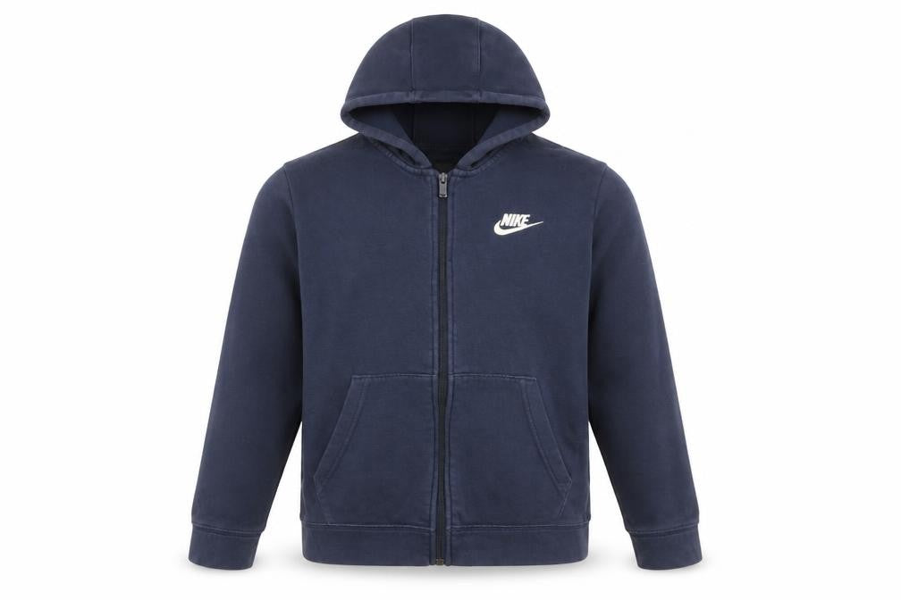 Nike Boys Blue Full Zip Hoodie Size M 137-147cm Cotton Blend