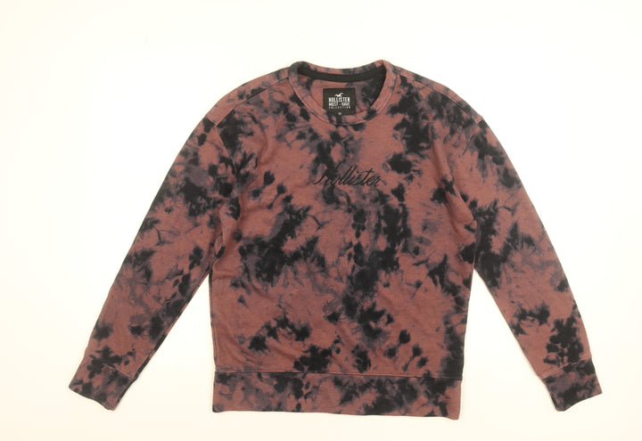 Hollister Men's Brown Tie-Dye Pullover Sweatshirt XS Regular Fit