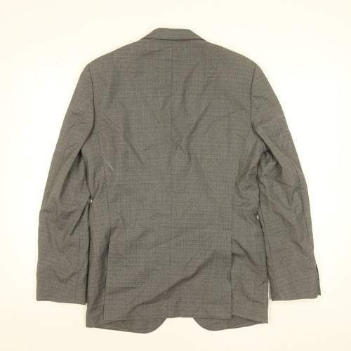 Hugo Boss Men’s Grey Wool Check Single-Breasted Suit Jacket 36R