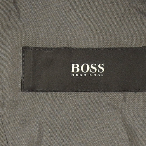 Hugo Boss Men’s Grey Wool Check Single-Breasted Suit Jacket 36R