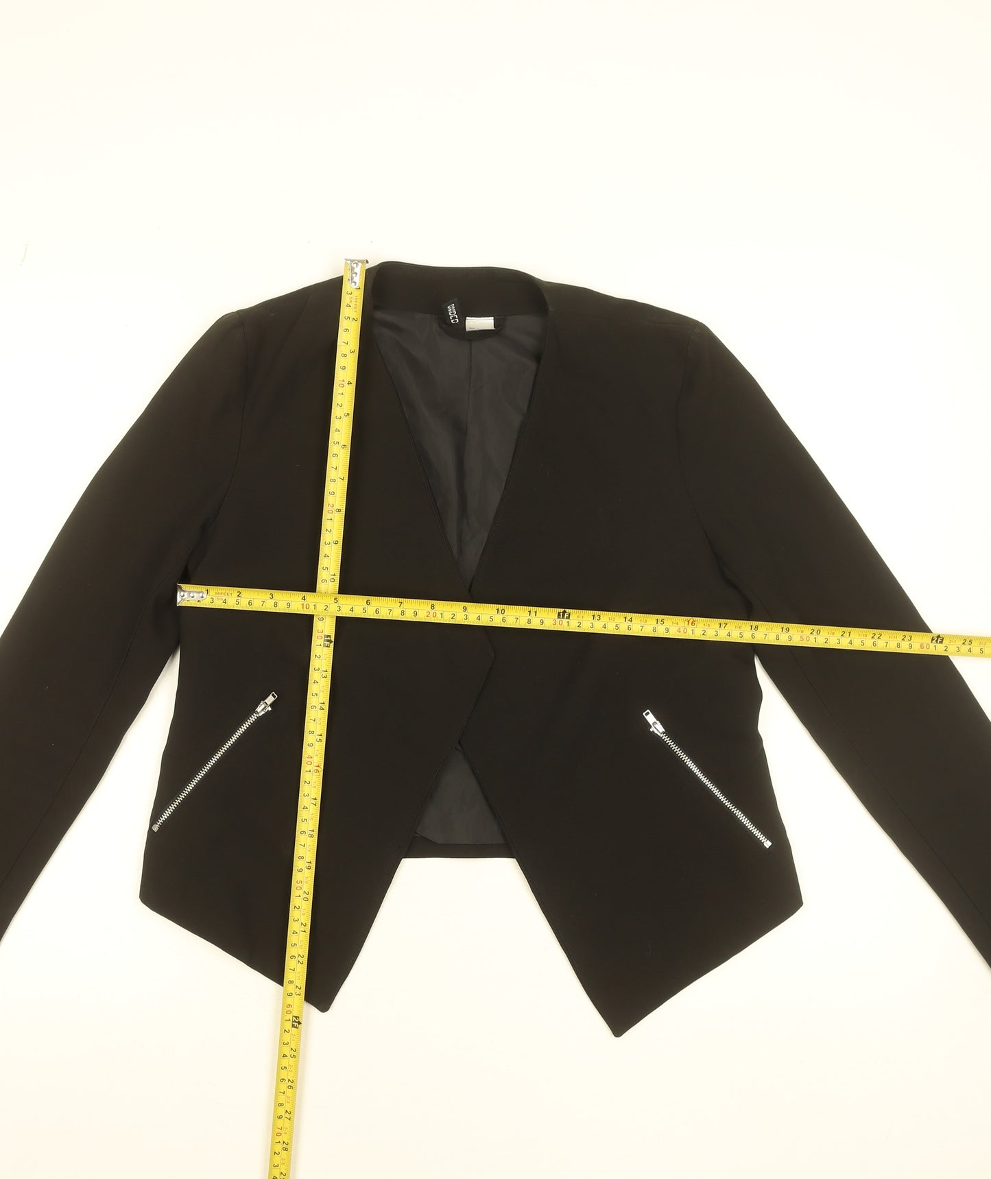 H&M Divided Women's Black Short Blazer Size 8 Regular Fit Lined