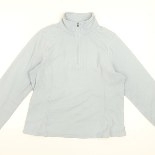 Lands' End Women Blue 6-8 Pullover Fleece Sweatshirt 1/2 Zip
