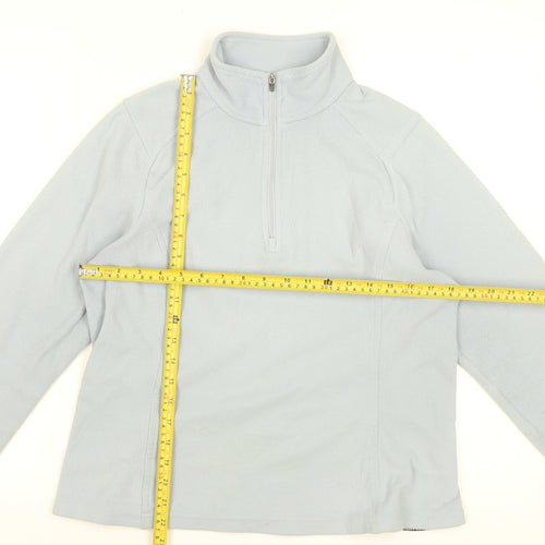 Lands' End Women Blue 6-8 Pullover Fleece Sweatshirt 1/2 Zip
