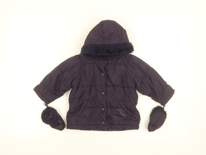 Next Unisex Baby Purple Hooded Puffer Jacket 9-12 Months Winter Coat