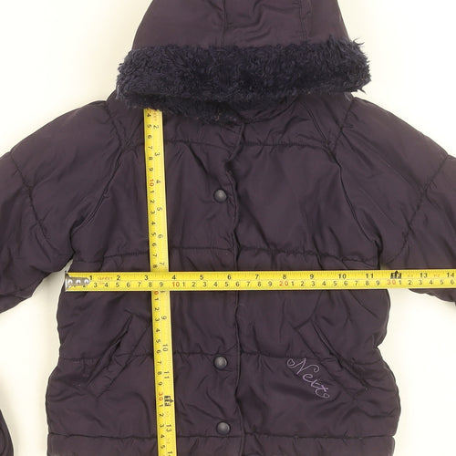 Next Unisex Baby Purple Hooded Puffer Jacket 9-12 Months Winter Coat