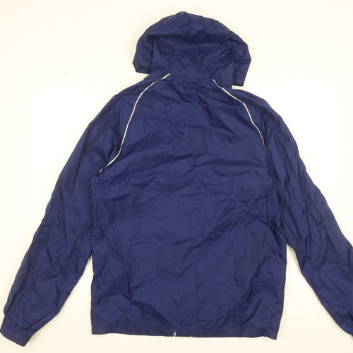 adidas Men's Blue S Windbreaker Hooded Full Zip Lightweight Jacket