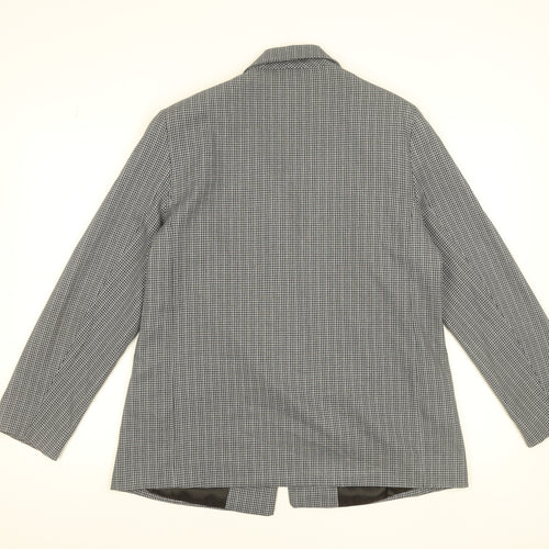 Primark Women Grey Check Blazer Size 16 Classic Business Jacket