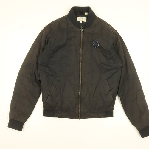 Jack Wills Men's Black Bomber Jacket Size S Cotton Blend Zip Up