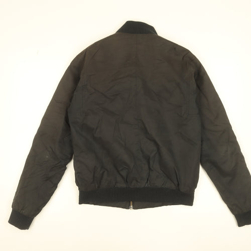 Jack Wills Men's Black Bomber Jacket Size S Cotton Blend Zip Up