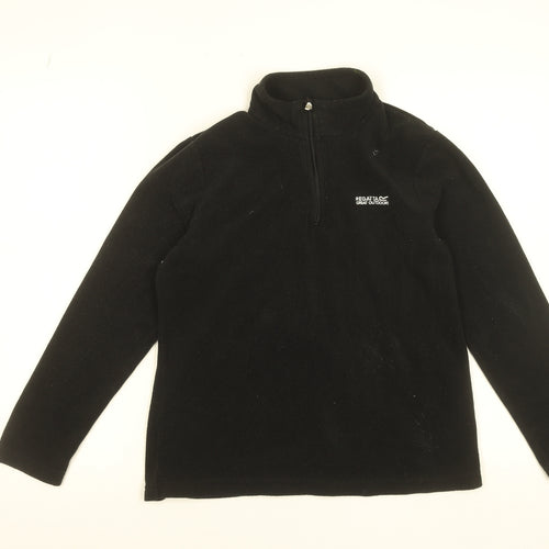 Regatta Black Fleece 1/4 Zip Sweatshirt Women's UK 12 Outdoor Warm Top