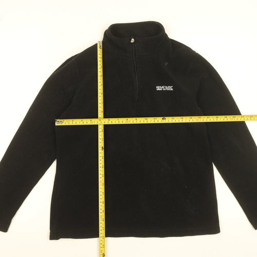 Regatta Black Fleece 1/4 Zip Sweatshirt Women's UK 12 Outdoor Warm Top