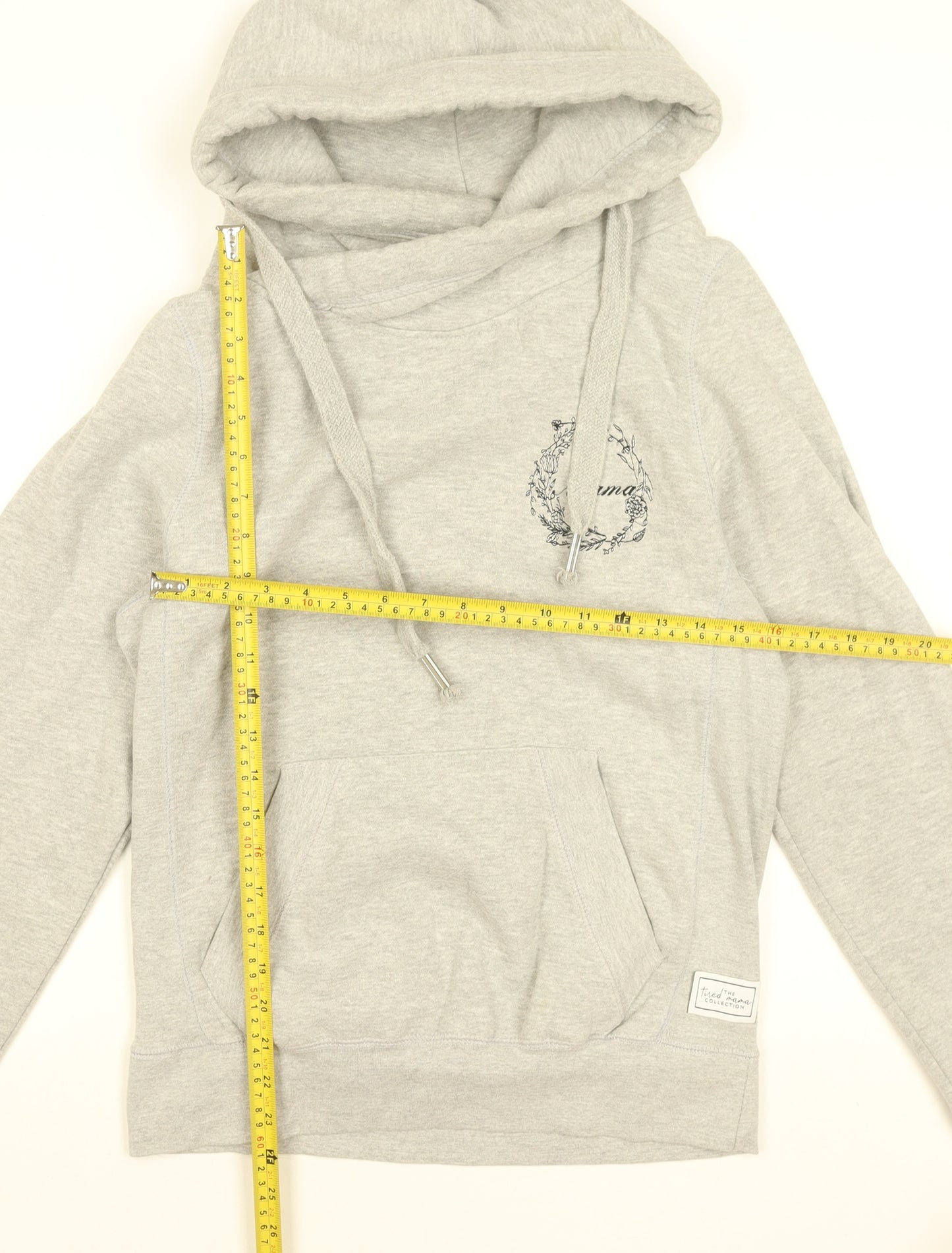 The Tired Mama Collection Womens Grey Pullover Hoodie Size M