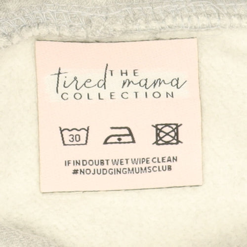 The Tired Mama Collection Womens Grey Pullover Hoodie Size M