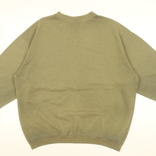 Reebok Men's Green Small Pullover Sweatshirt Crew Neck Sportswear
