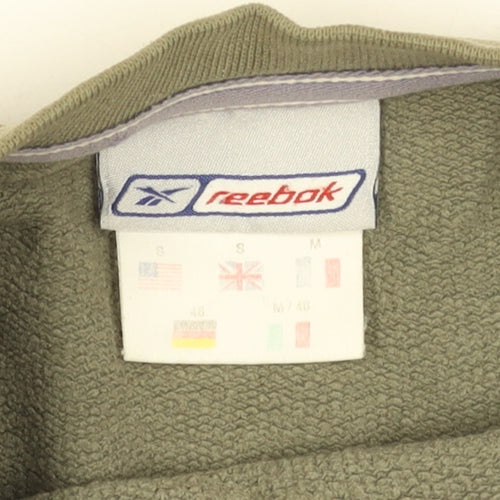 Reebok Men's Green Small Pullover Sweatshirt Crew Neck Sportswear