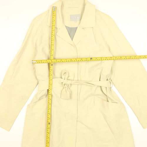 JFW Women’s Beige Belted Trench Coat Size 14 Classic Mid-Length