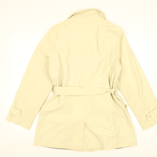 JFW Women’s Beige Belted Trench Coat Size 14 Classic Mid-Length