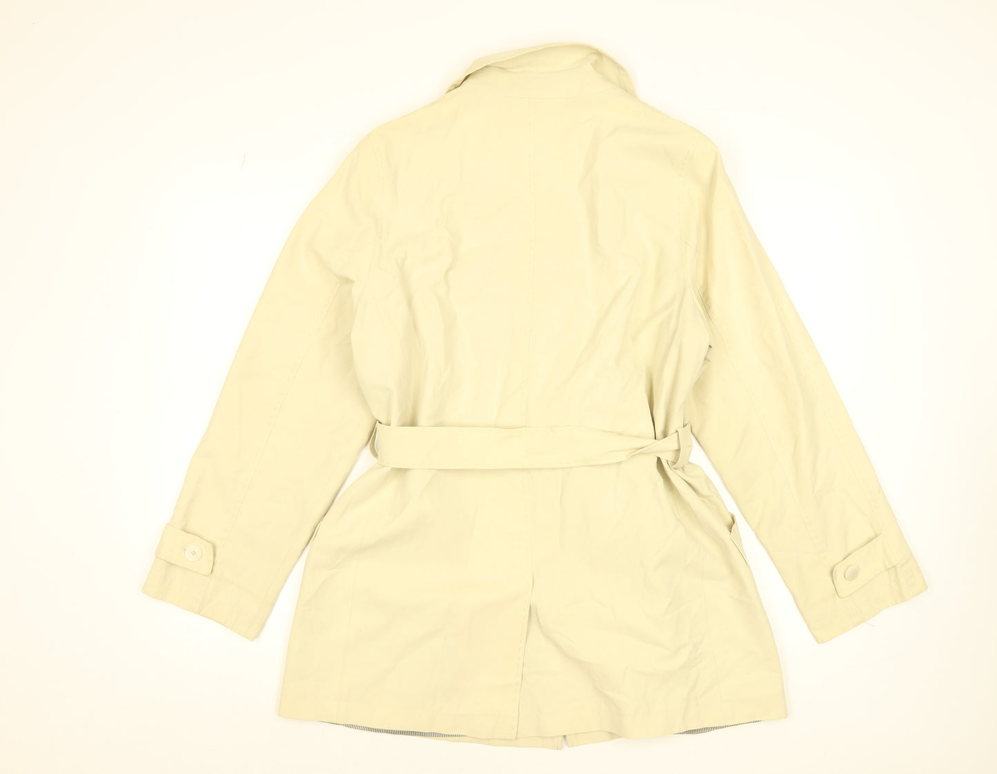 JFW Women’s Beige Belted Trench Coat Size 14 Classic Mid-Length