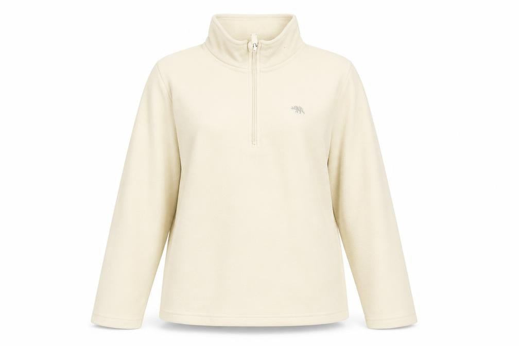 Front view of Ridge & Co. Women’s Beige Fleece 1/2 Zip Pullover Sweatshirt, size UK 16