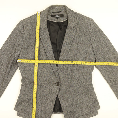 Next Women's Grey Checked Tailored Suit Jacket UK 12 Single-Breasted Blazer