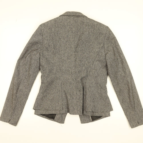 Next Women's Grey Checked Tailored Suit Jacket UK 12 Single-Breasted Blazer