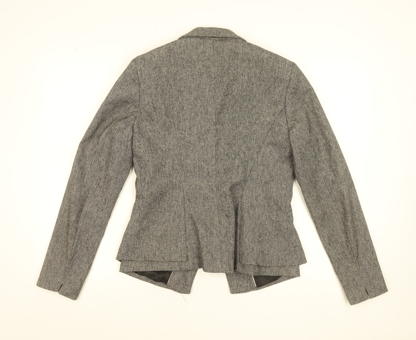 Next Women's Grey Checked Tailored Suit Jacket UK 12 Single-Breasted Blazer