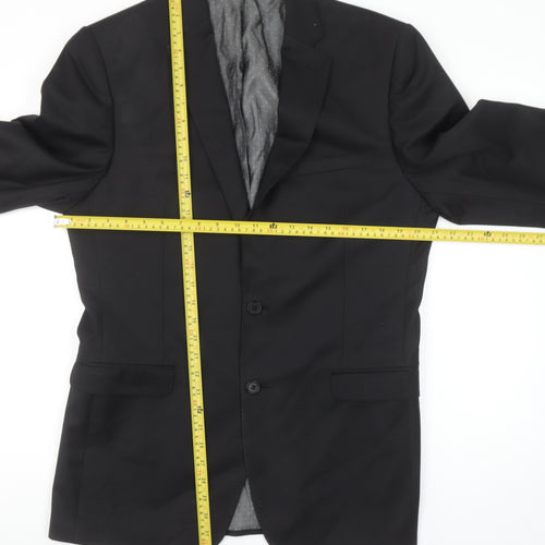 French Connection Men's Black Wool Blend 40L Single Breasted Blazer