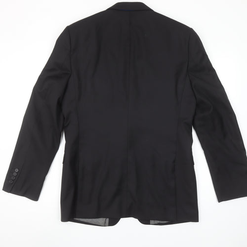 French Connection Men's Black Wool Blend 40L Single Breasted Blazer