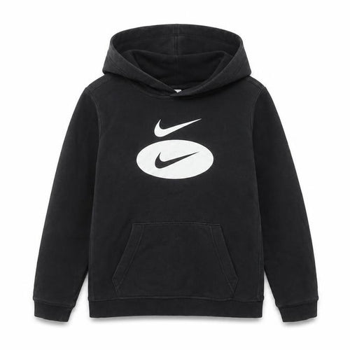 Nike Boys Black Pullover Hoodie XL 158-170cm Logo Graphic Print