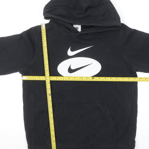 Nike Boys Black Pullover Hoodie XL 158-170cm Logo Graphic Print