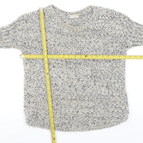 Marks and Spencer Women Grey Chunky Knit Wool Blend Pullover Jumper Size 8