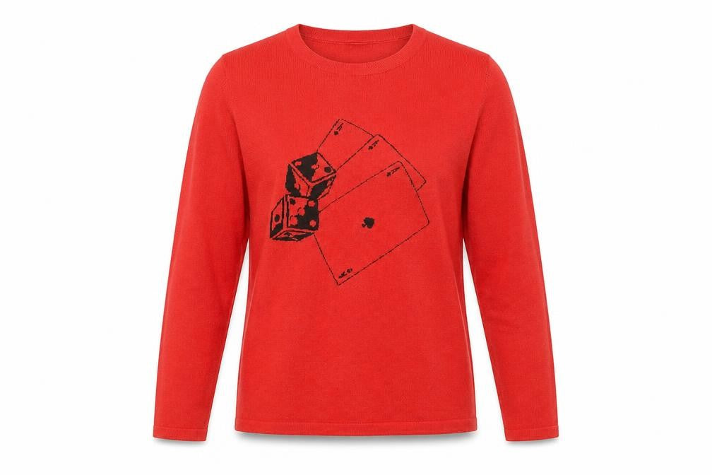 Front view of Myleene Klass Women Red Crew Neck Long Sleeve jumper, size 10