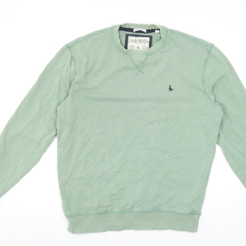 Jack Wills Mens Green XS Crew Neck Cotton Sweatshirt