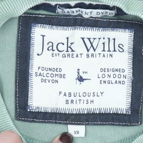 Jack Wills Mens Green XS Crew Neck Cotton Sweatshirt