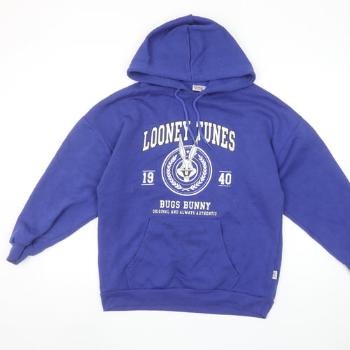Looney Tunes Women's Blue Bugs Bunny Pullover Hoodie Size M