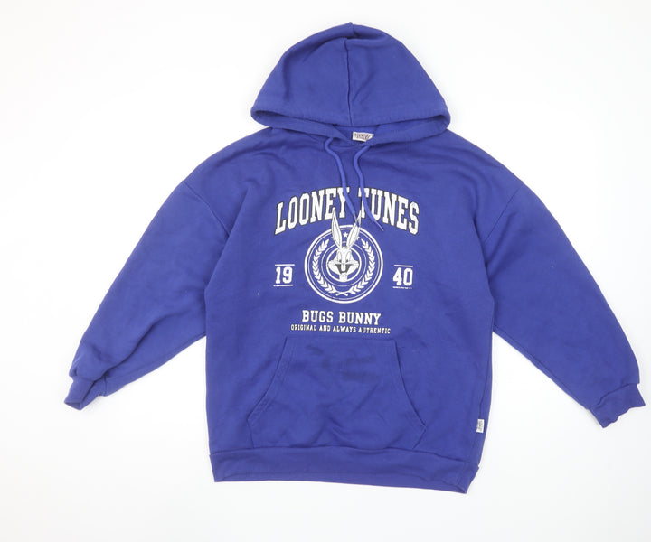 Looney Tunes Women's Blue Bugs Bunny Pullover Hoodie Size M