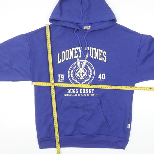 Looney Tunes Women's Blue Bugs Bunny Pullover Hoodie Size M