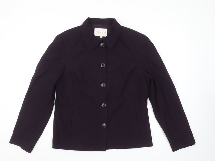 Lakeland Womens Purple Size 14 Tailored Single Breasted Suit Jacket