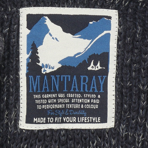 Mantaray Men’s Blue Cotton Full Zip Chunky Knit Jumper Size S
