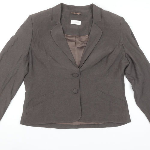 Minuet Petite Women's Brown Single-Breasted Blazer UK 16