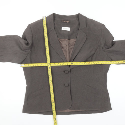 Minuet Petite Women's Brown Single-Breasted Blazer UK 16