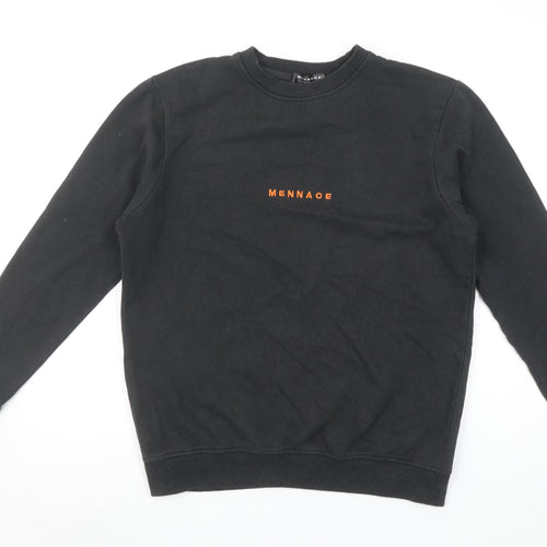 Mennace Men's Black Crew Neck Logo Sweatshirt Size S