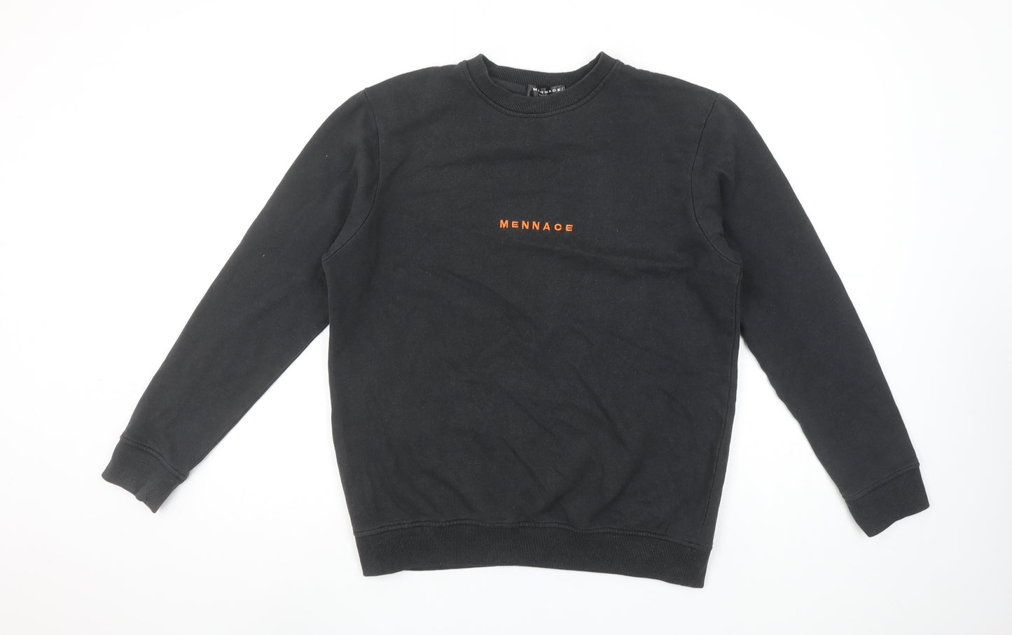 Mennace Men's Black Crew Neck Logo Sweatshirt Size S
