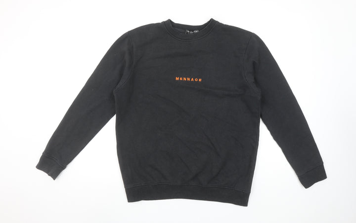 Mennace Men's Black Crew Neck Logo Sweatshirt Size S