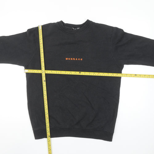 Mennace Men's Black Crew Neck Logo Sweatshirt Size S