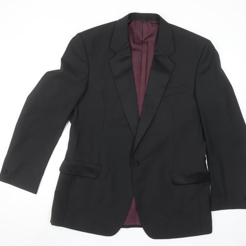 Executex Men's Black 42R Shawl Lapel Single-Breasted Suit Jacket